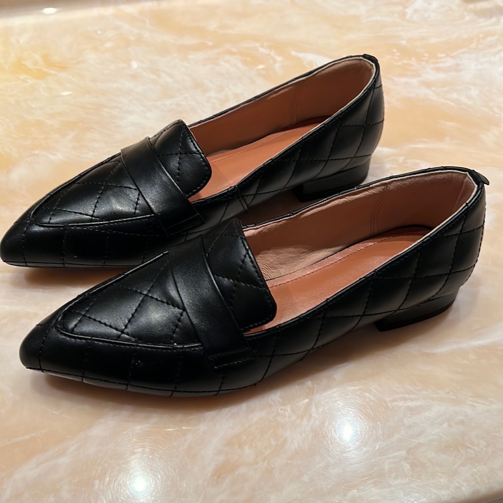 Handmade Black Leather Shoes - Size 38